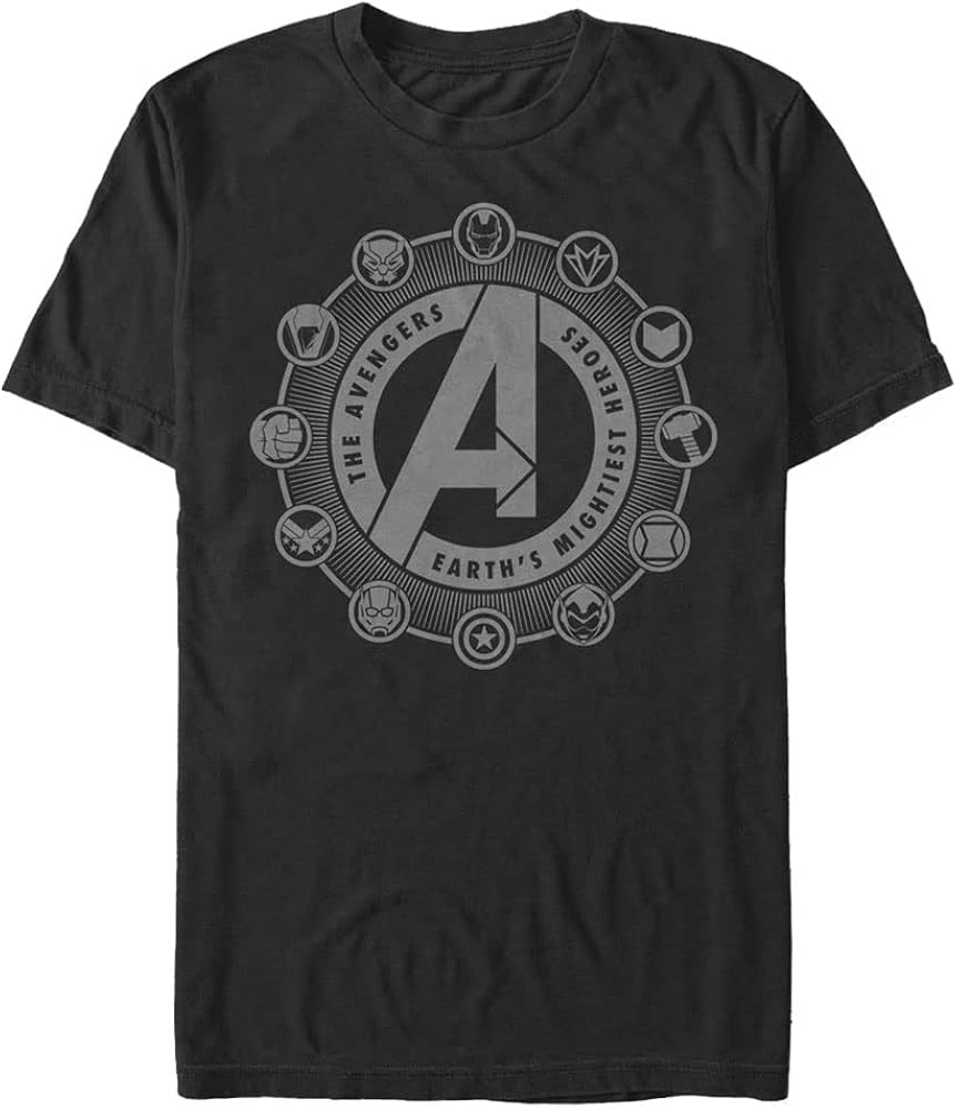 Marvel Big & Tall Classic Avenger Emblems Men's Tops Short Sleeve Tee Shirt