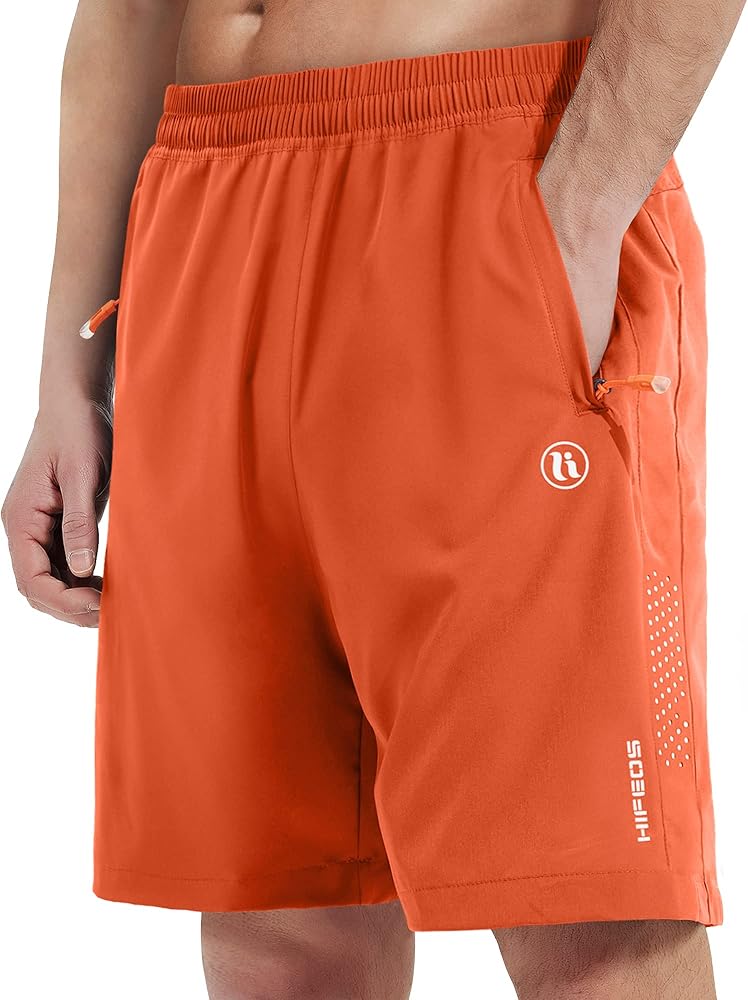 Mens Athletic Shorts -Running, Tennis Gym Workout Shorts for Men 5"/7"/9"- Comfort, Lightweight, 3 Zippered Pockets