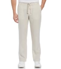 Perry Ellis Men''s Regular Fit 100% Linen Drawstring Pants 