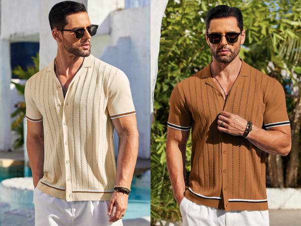 casual knit shirt men