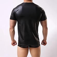 Shiny matte leather T-shirt