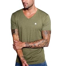 Basic V Neck Tee Olive Green