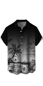 tropical shirt for men''s casual button-down shirts