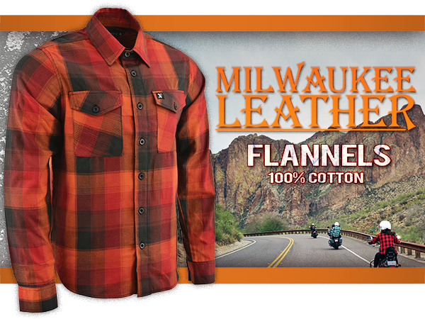 milwaukee leather mens plaid flannel shirts for bikers casual wear flannel button down or button up