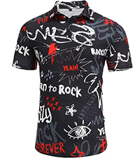 Mens Graffiti Style Polo