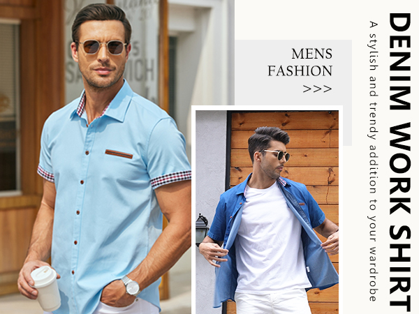 Men Slim Fit Denim Shirts