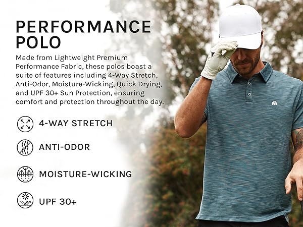 INTO THE AM Performance Polo Shirts for Men