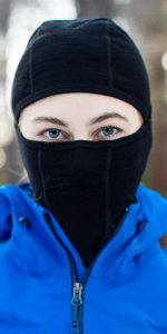 MERIWOOL Balaclava mask is constructed of odor resistant and moisture-wicking materials