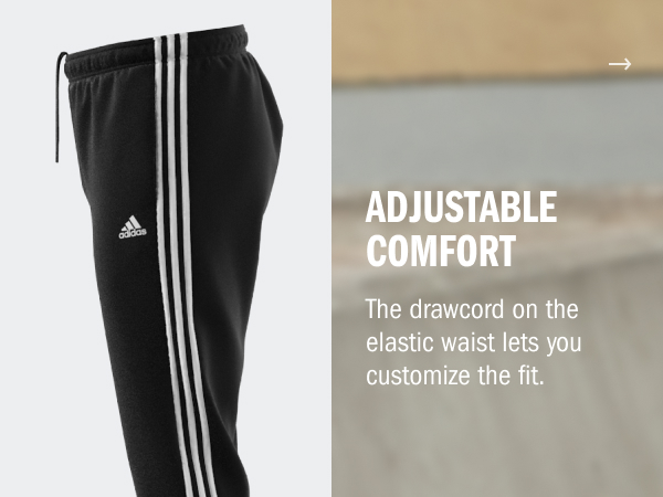 Adjustable Comfort. The drawcord on the elastic waist lets you customize the fit. 