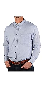 Mens grandfather shirt lightweight 1-2 ratio