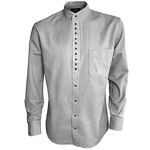 light grey grandfather shirt