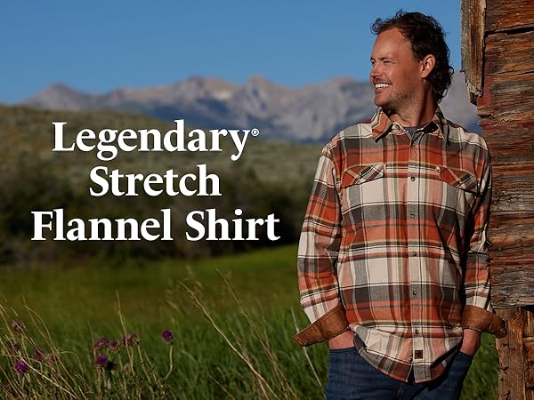 Legendary Stretch Flannel Shirt, mens, colors, patterns, plaid, country, southern, fall, women