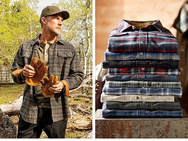 Durable quality, reinforce stitching, comfort, suede knit lining, plaid, flannel, men, causal