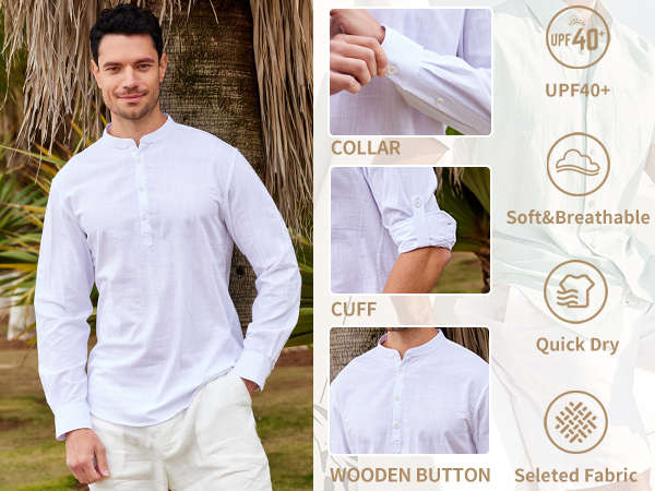 long sleeve linen shirts for men