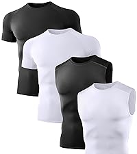 short sleeve sleeveless compression shirts for men