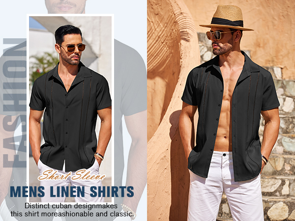 mens Short Sleeve Button Up Shirt Summer Beach Shirts