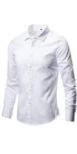 Solid Long Sleeve Button Down White