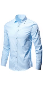 Solid Long Sleeve Button Down Blue