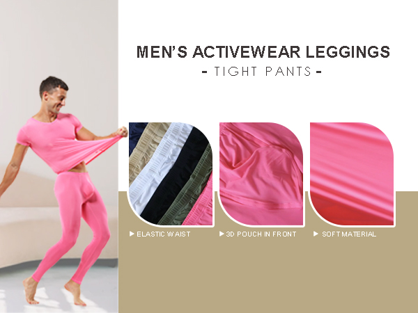 Mens Long Activewear Leggings Solid Casual Training Tights Workout Yoga Pants 