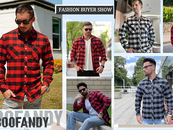 mens long sleeve flannel shirts plaid