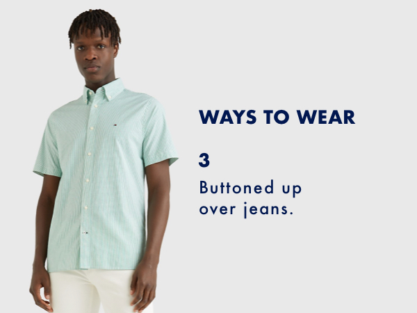 WAYS TO WEAR: Buttoned up over jeans.