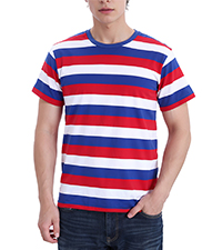 red white blue striped shirt