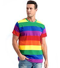 rainbow striped shrit men