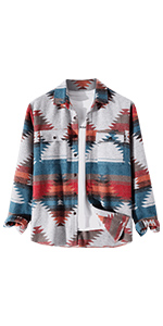 ZAFUL Tribal Geometric Print Blend Wool Jacket