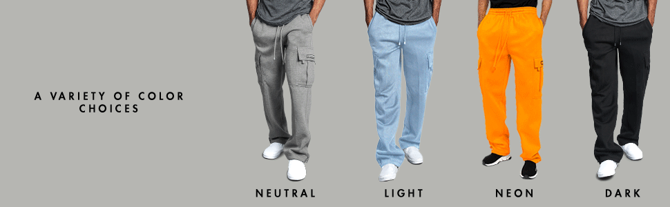 gstyleusa solid fleece heavyweight cargo sweatpants