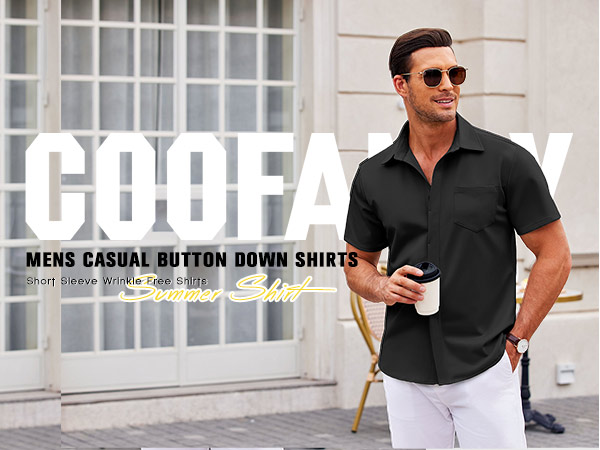 mens button down shirt short sleeve