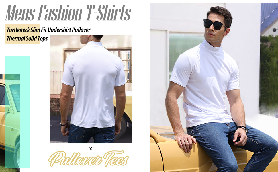 Mens Slim Fit Basic Pullover Tees