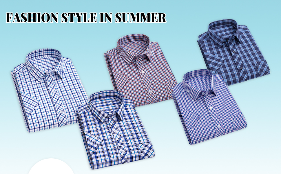 Summer Casual Shirts for Men with Pockets…