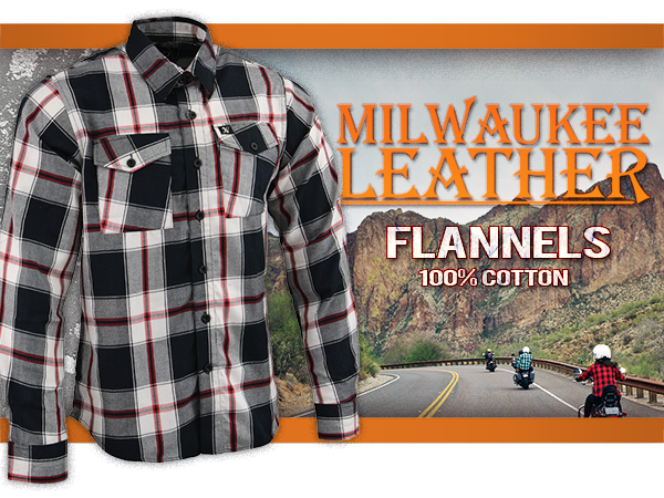 milwaukee leather mens plaid flannel shirts for bikers casual wear flannel button down or button up