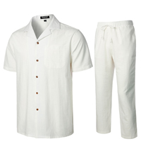 Linen Cuban Collar Set