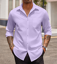 COOFANDY LONG SLEEVE BUTTON DOWN CASUAL DRESS SHIRT