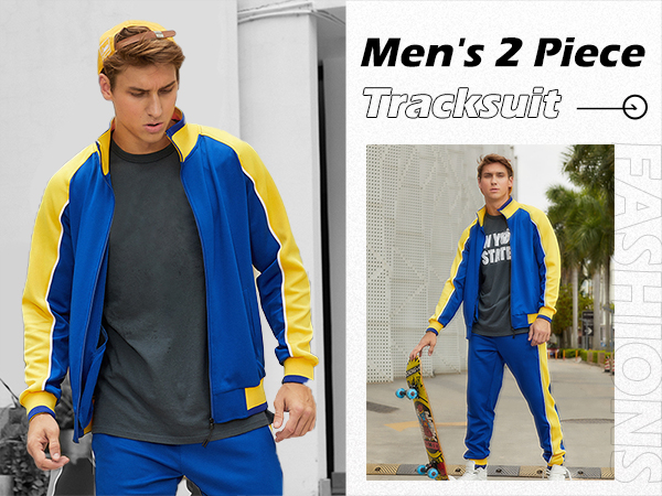 Men''s Tracksuit Athletic Sports Casual Full Zip Sweatsuit