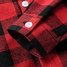 QZH.DUAO Men &amp;amp; Boy&amp;#39;s Cotton Plaid Button Down Shirts with Pocket, 4 Years - Men 4XL