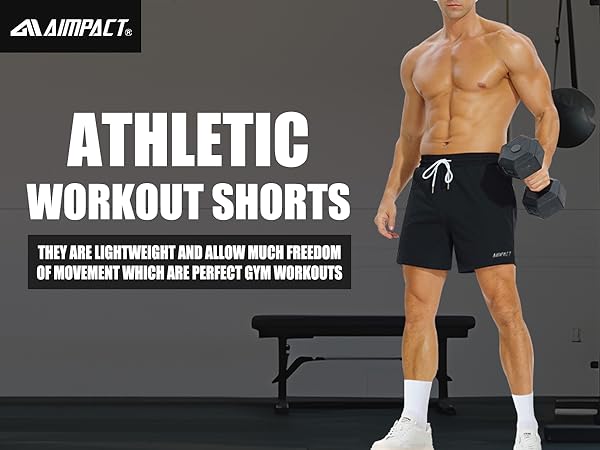 AIMPACT Men''s Athletic Workout Shorts 5 Inch Lightweight Runing Shorts with Pockets