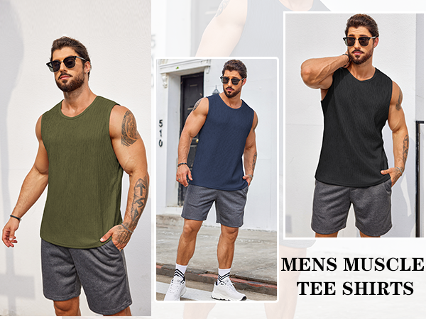 men knit tank top sleeveless