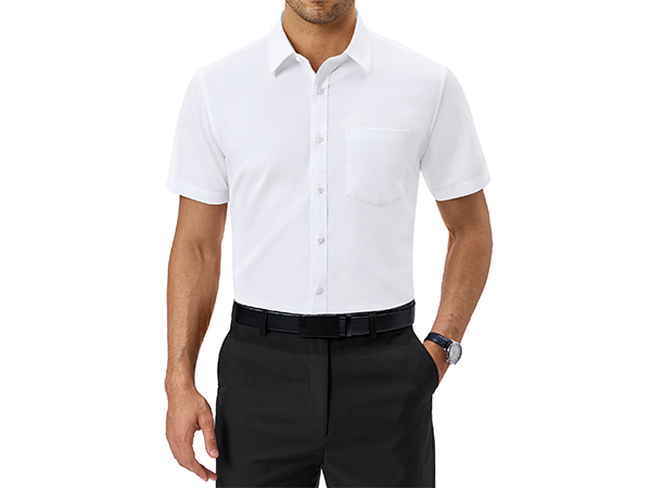 short sleeve dress shirt white