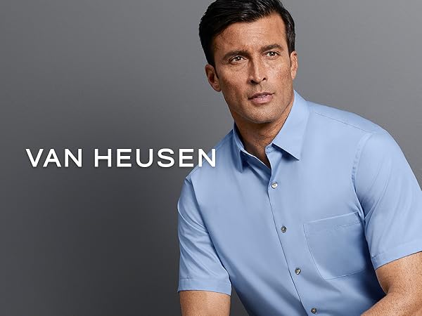 Van Heusen Poplin Short Sleeve Dress Shirt Mobile