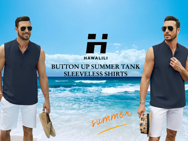 Sleeveless Beach Shirts for Men