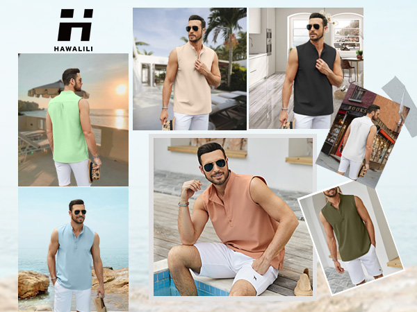 Let''s View More About Pretty Henley Sleeveless T-Shirts!