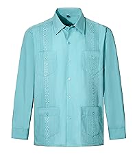 MAXJON Men&#39;s Guayabera Shirts for Mens Cuban Shirts Short Sleeve Shirt