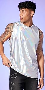 Sleeveless Metallic Tank Top