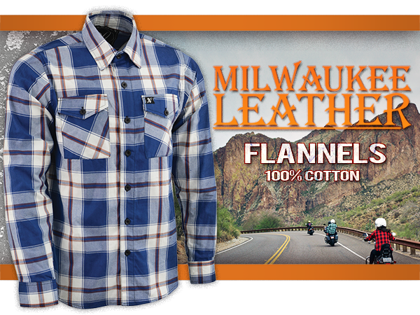 milwaukee leather mens plaid flannel shirts for bikers casual wear flannel button down or button up