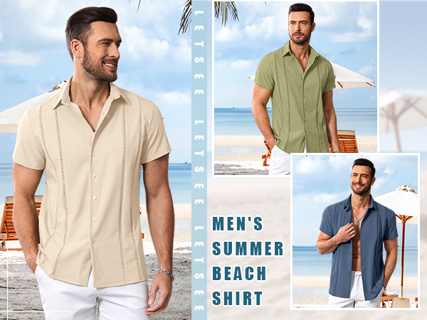 cuban shirts for men guayabera shirts for men short sleeve mens caribbean shirts