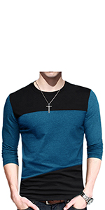 Mens tshirts long sleeve blue