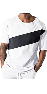 Magiftbox Mens Workout Shirts Short Sleeve Oversized Hipster Gym Shirts Hip-hop Street Style Shirts