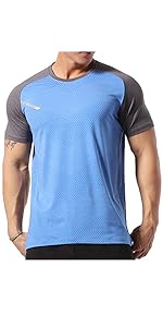 Magiftbox Mens Muscle Elastic Spandex Lightweight Workout Short Sleeve T-Shirts Gym Sweat Tee